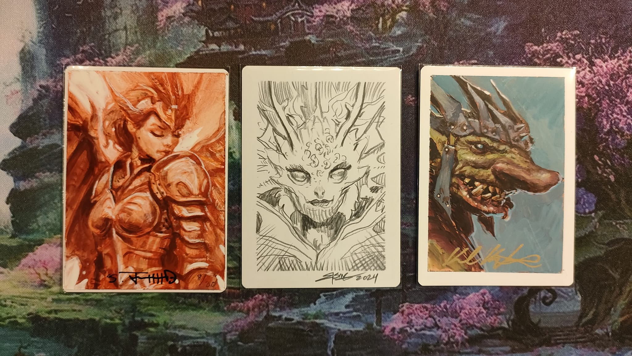 Foil Magic the Gathering cards by Scott M. Fisher and Jesper Ejsing