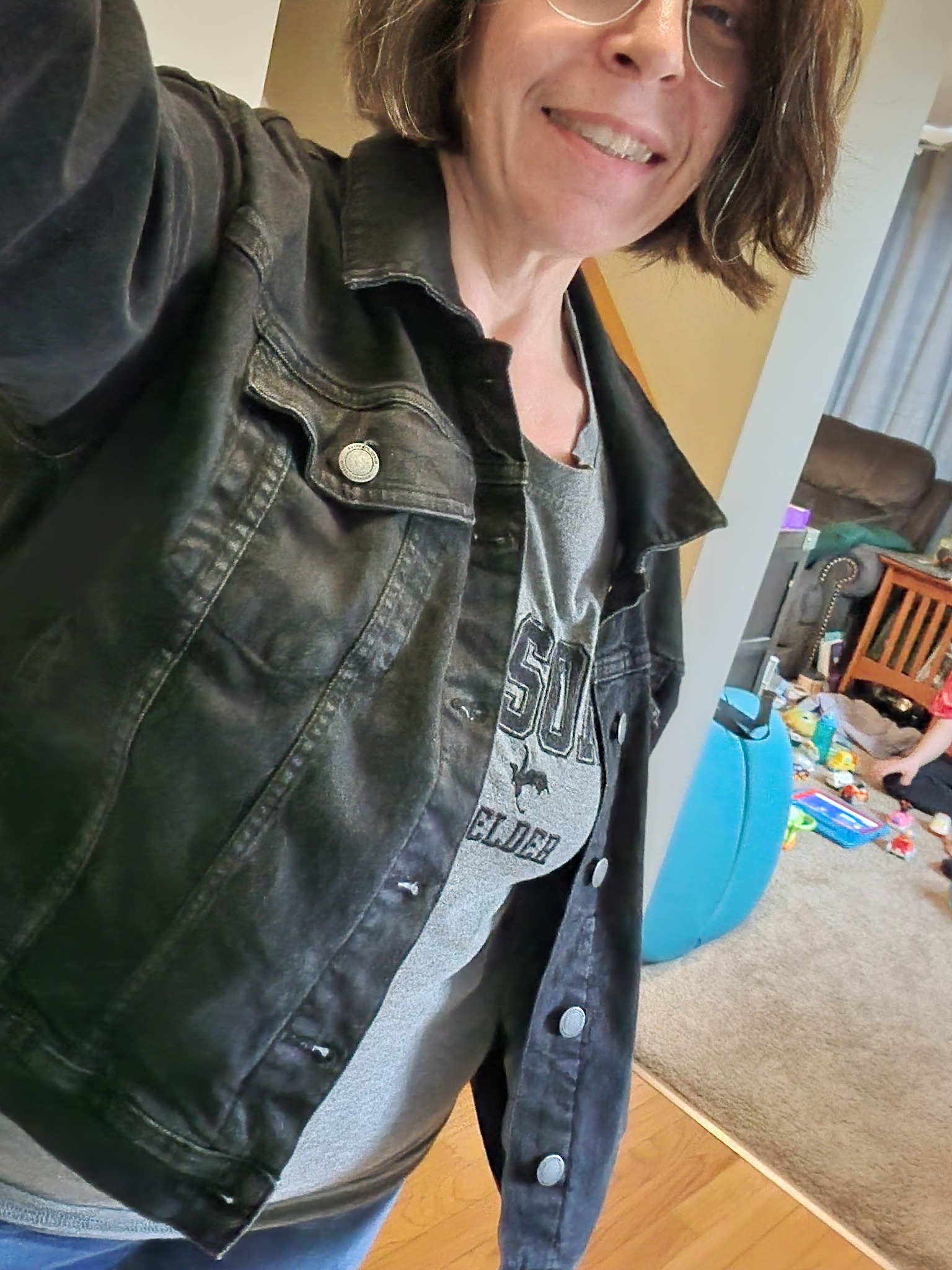 Aos black jean jacket for a 90