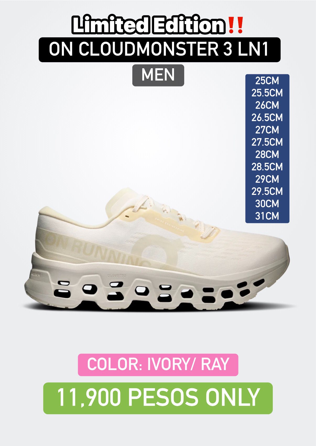 LIMITED EDITION ‼️? ON CLOUDMONSTER 3 LN1 ?‍♂️?‍♀️ Color 