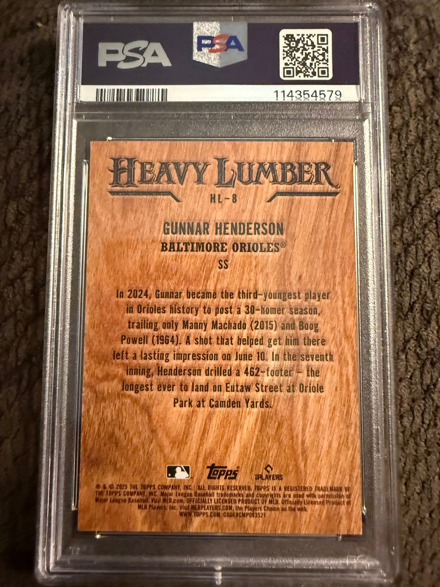 Selling 2025 Topps Gunnar Henderson card