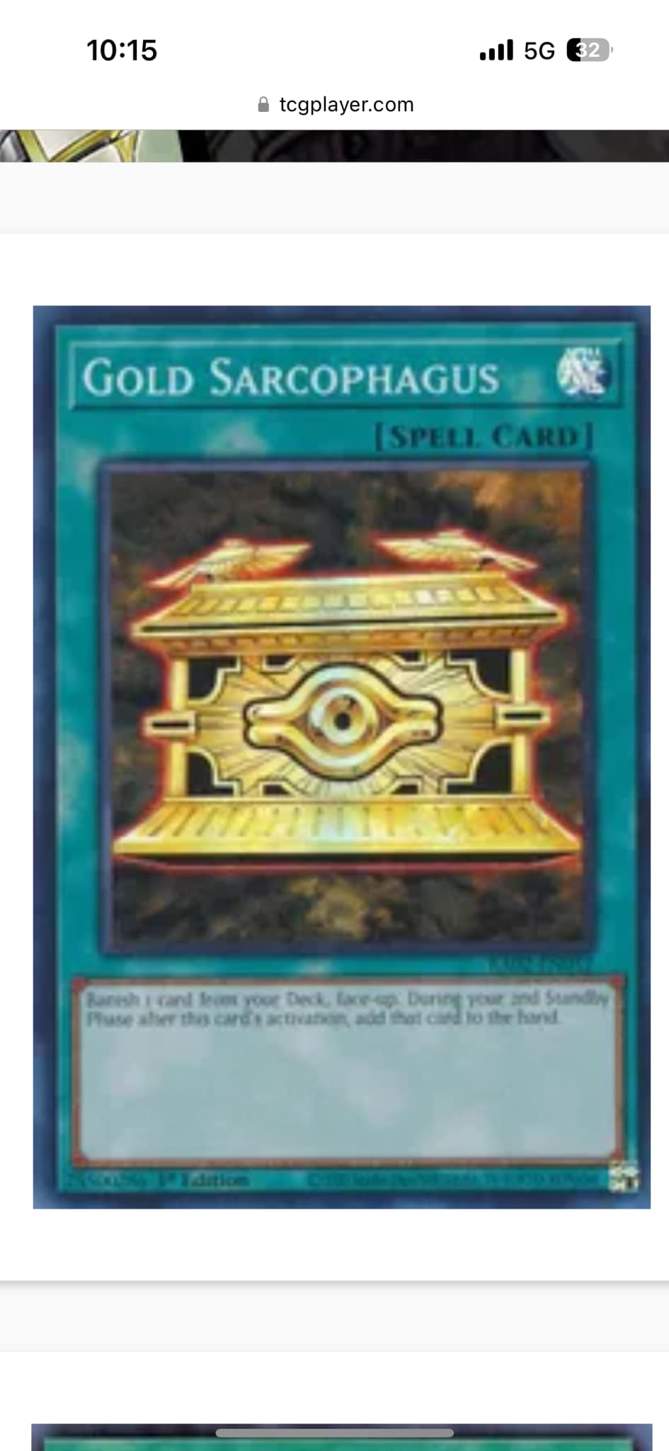 yugioh card gold sarcophagus GLD2-EN040 Gold Rare Limited Edition NM The Gold Sarcophagus is not only a safe haven to store your cards but also a treasure chest shrouded in prismatic mystery Yugioh: 2019 Gold Sarcophagus Tin