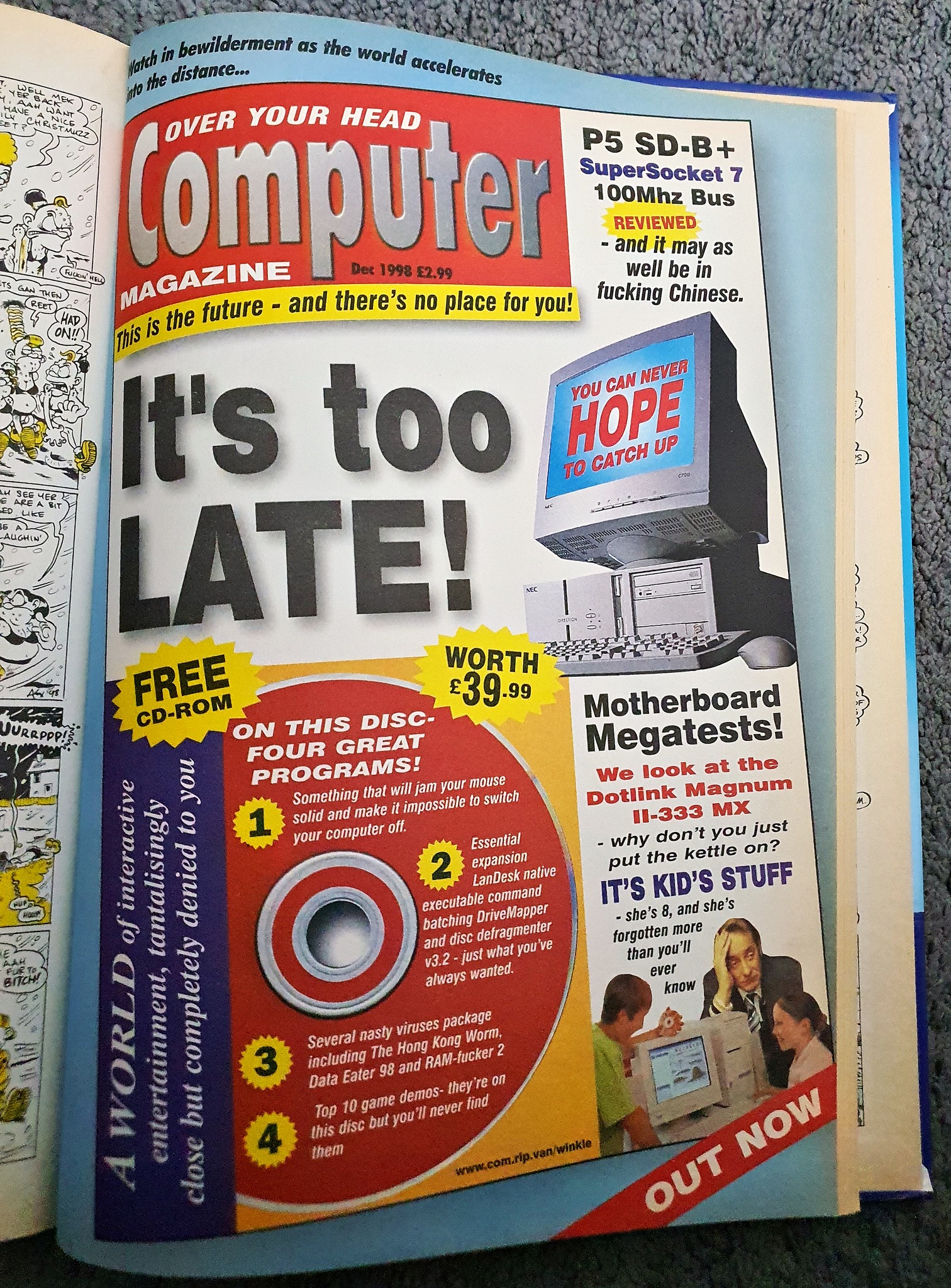 Vintage parody computer magazine cover