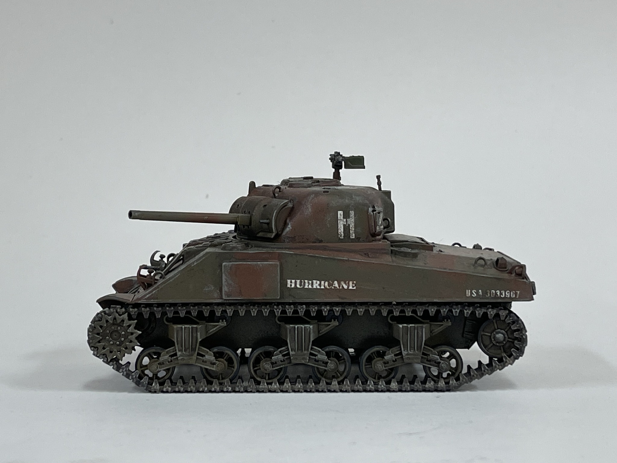Vintage Taiyo MK4 Sherman tinplate tank from Japan