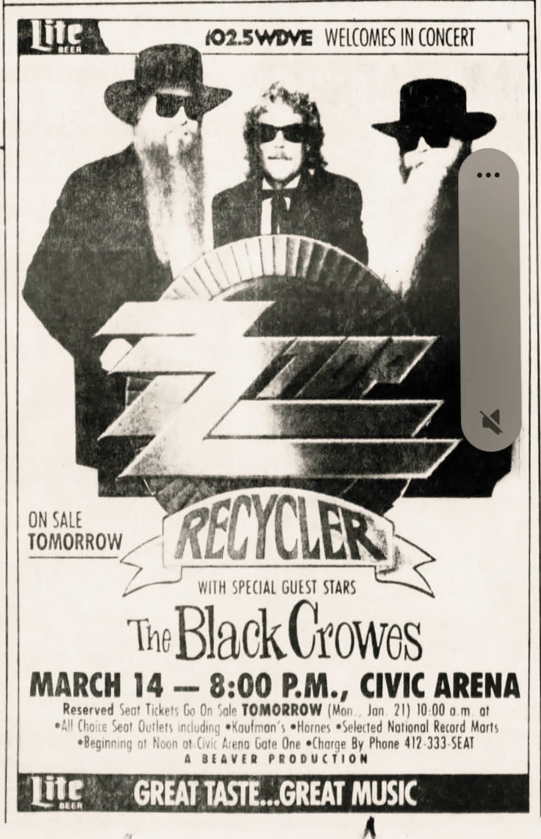 ZZ Top's Antenna World Tour at Pittsburgh's Civic Arena