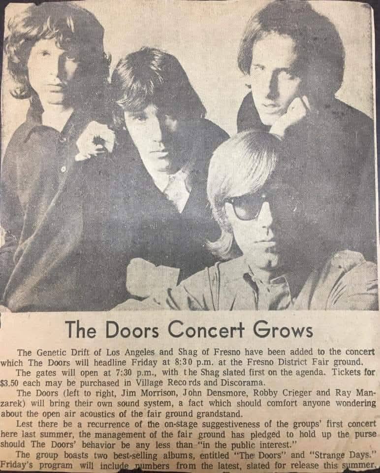 Rare 1968 Doors poster from Fresno