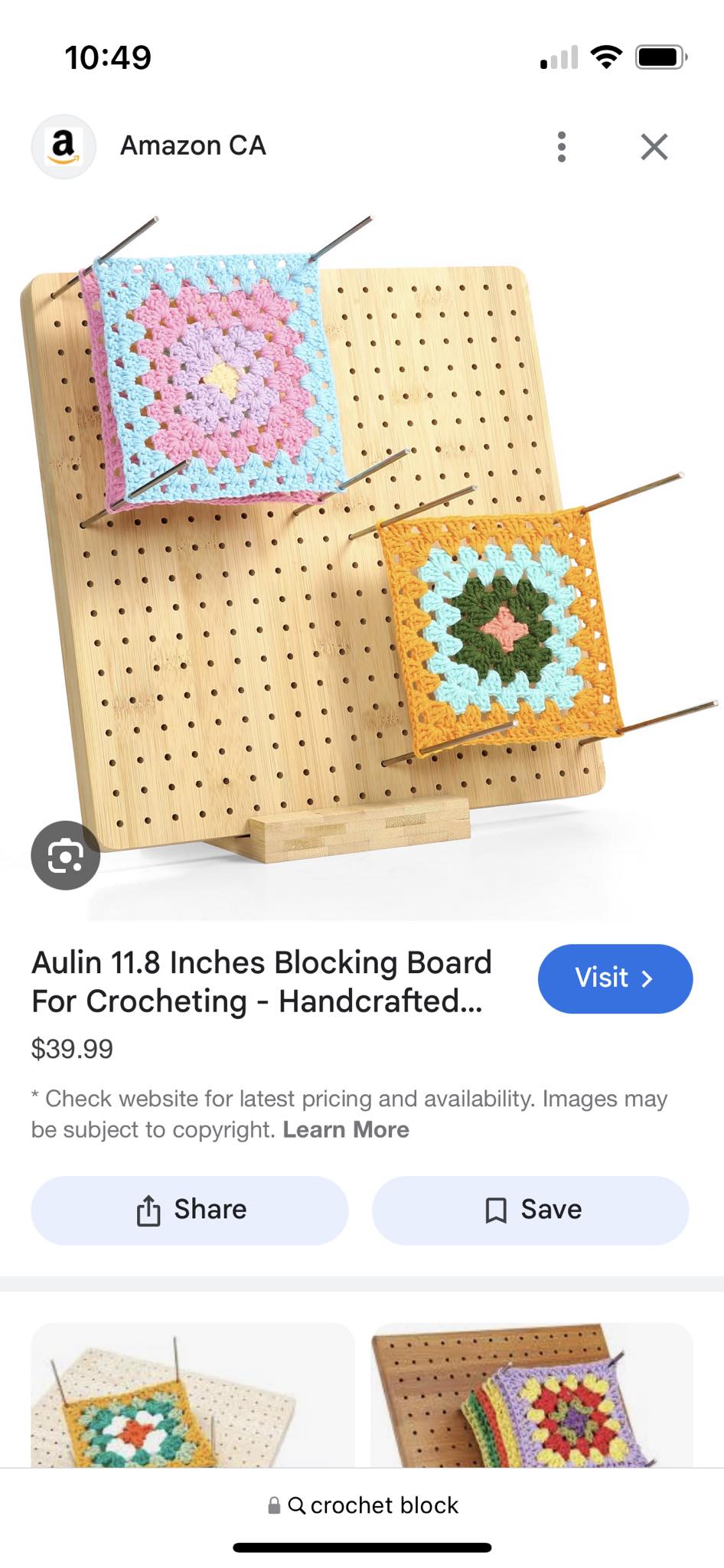Crochet Granny Square Blocking Board 13\" Crochet Blocking Board With 15 Steel Pins - Bamboo Granny Square Shaper For Knitting Projects Crochet Board For Blocking