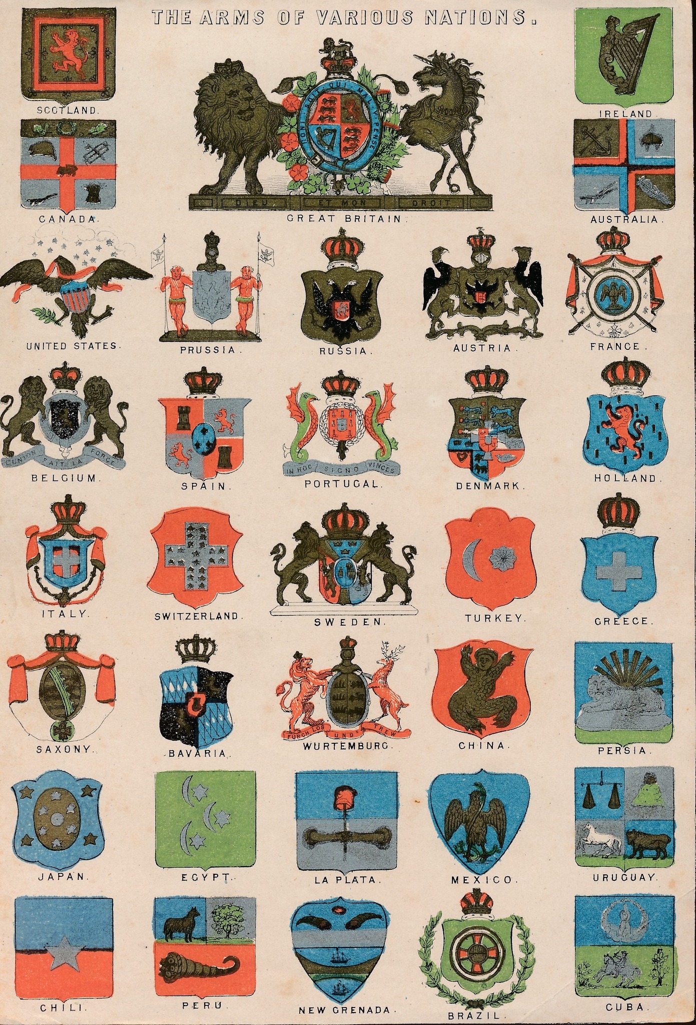 Historic coat of arms designs from around the world