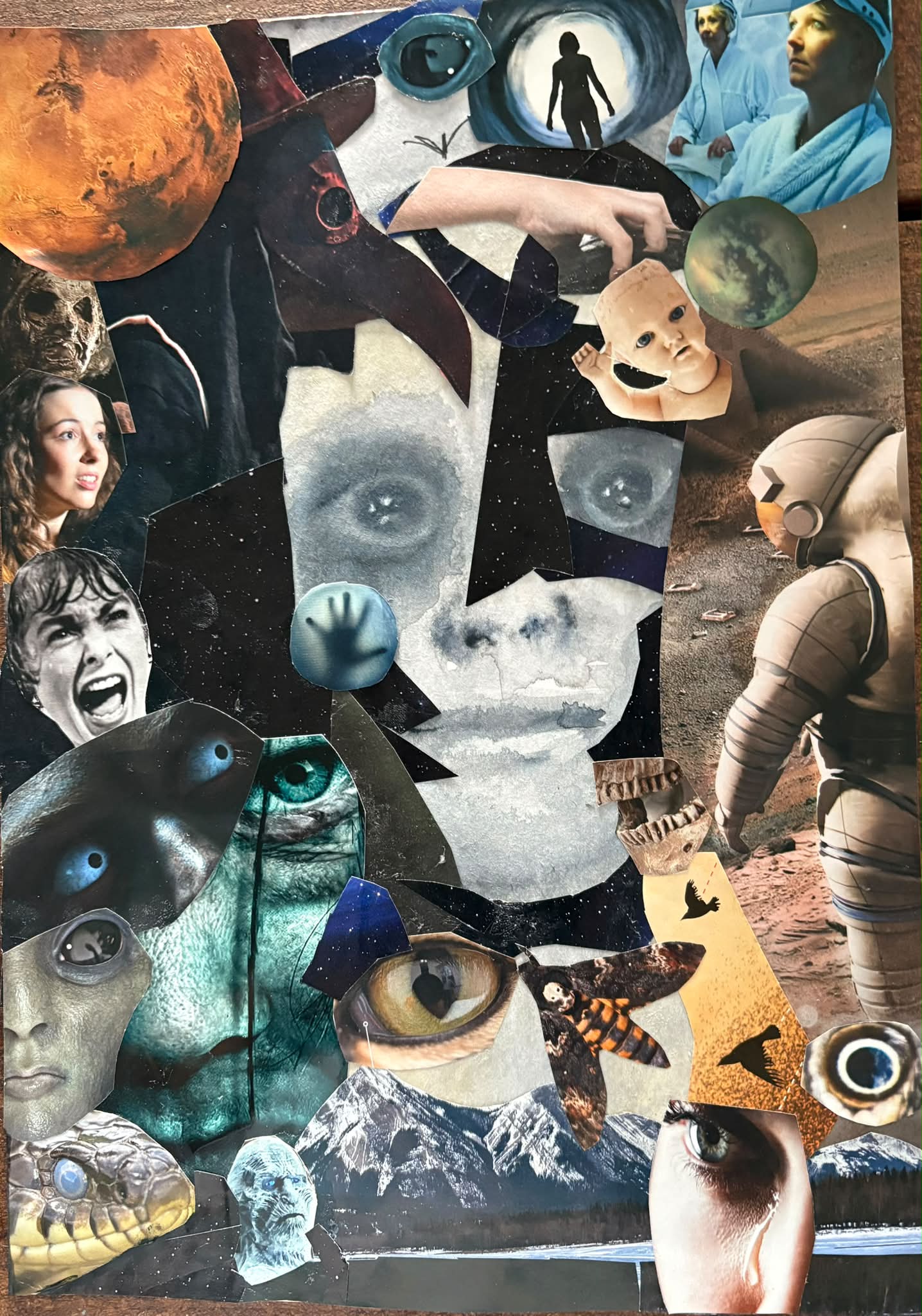 Kirsten Tantholdt-Hansen's mixed media collage artwork featuring a
