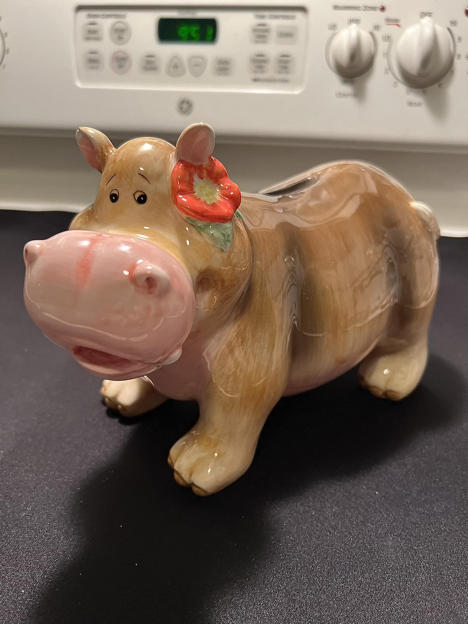 Found vintage Japanese hippo bank at secondhand store