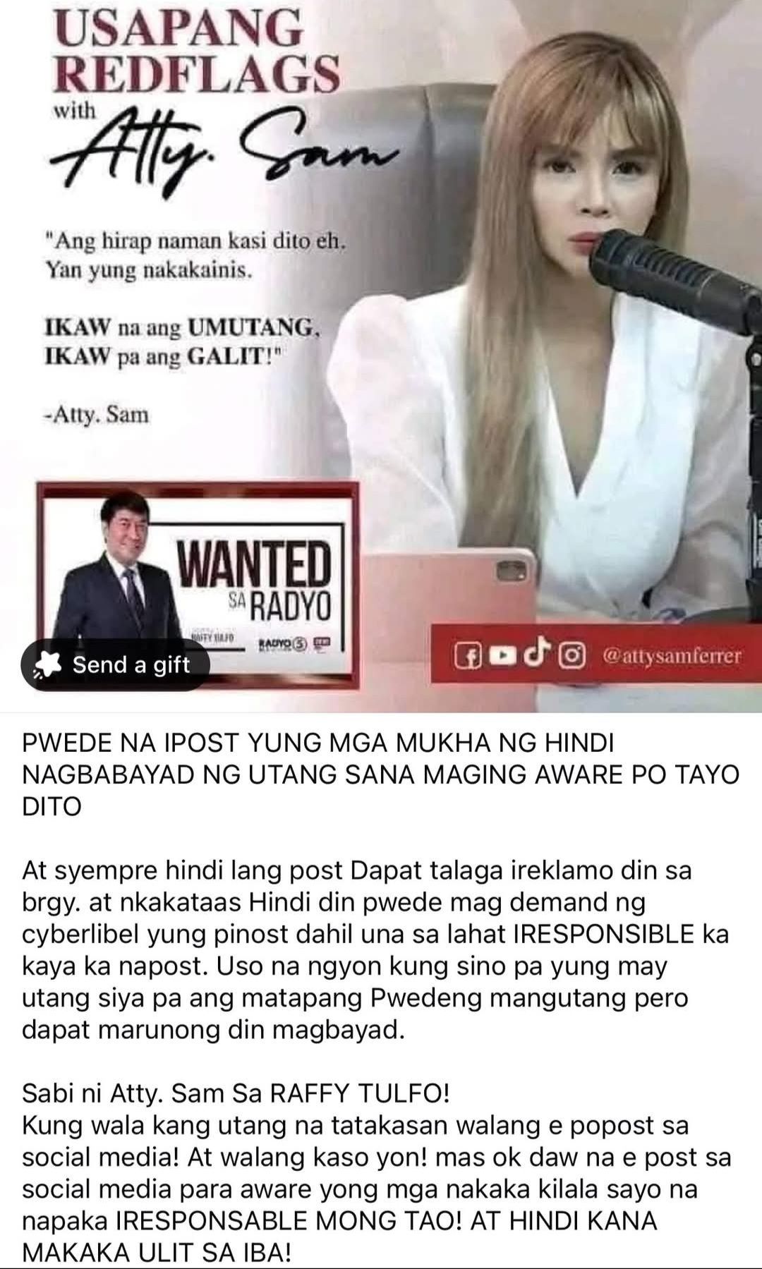 Ilocanang - According to Atty. Sam Ferrer (Raffy Tulfo in Action)ang ...