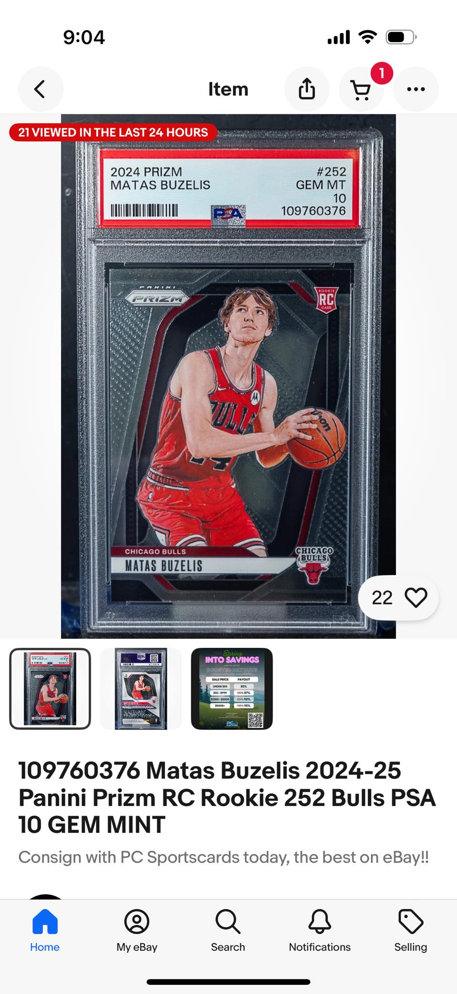 What makes this Matas Buzelis PSA 10 sports card a perfect grade?