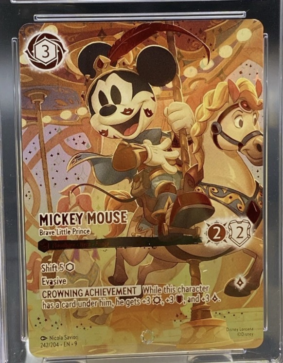 PSA 10 Brave Little Prince Mickey Mouse Lorcana card for sale