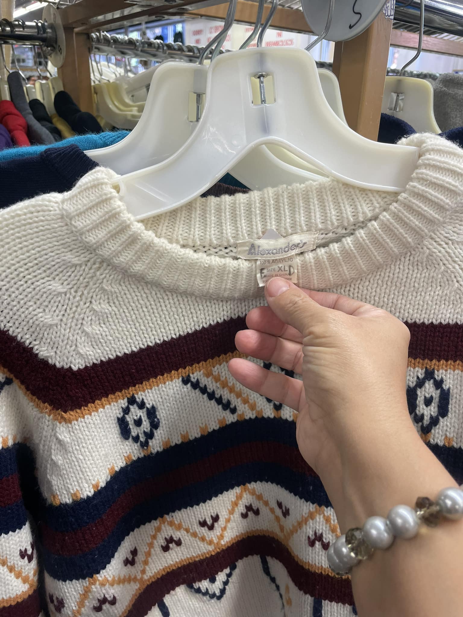 I picked up the vintage 100% Orlon (Acrylic) sweater. Im guessing 