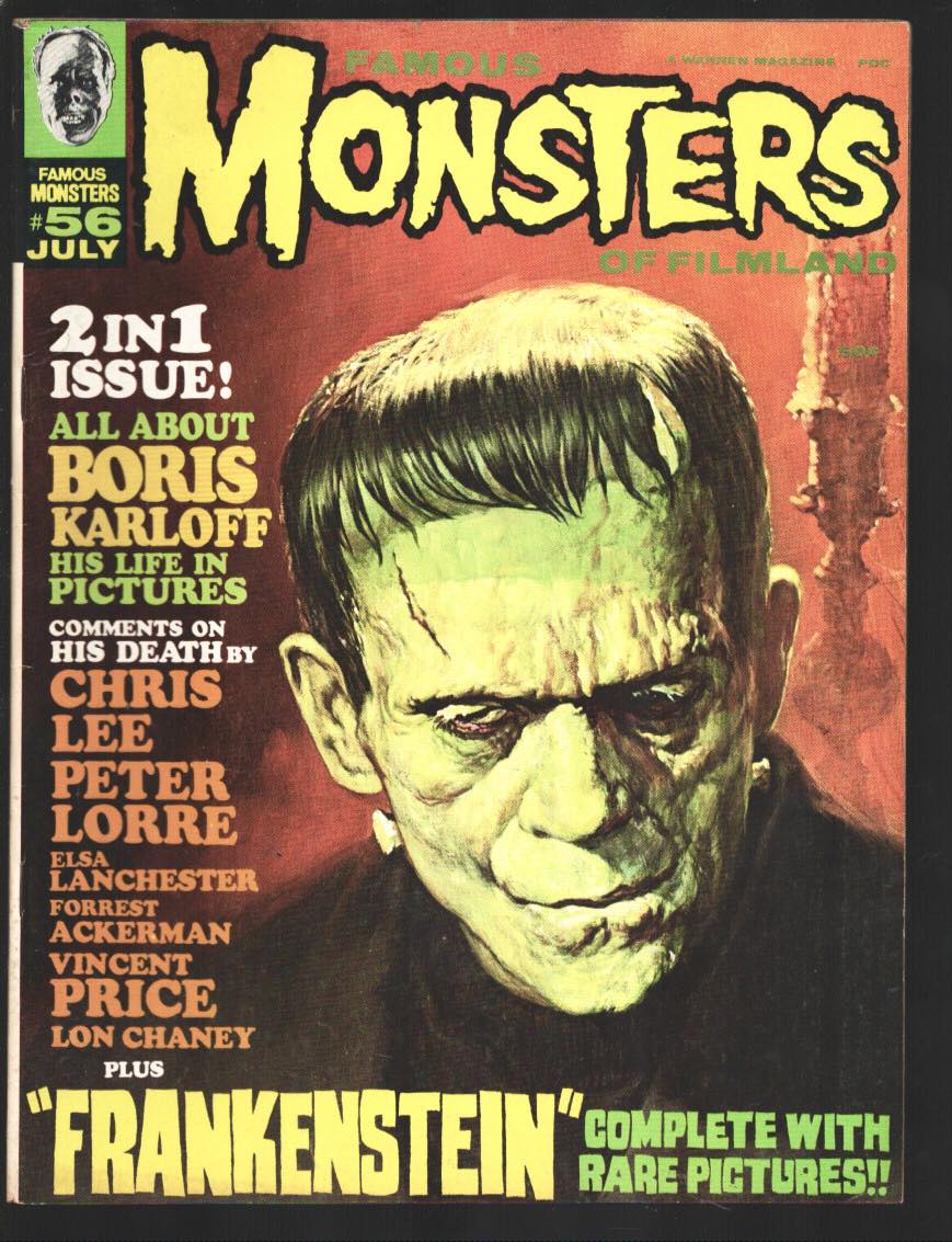 Famous Monsters magazine cover featuring Boris Karloff as
