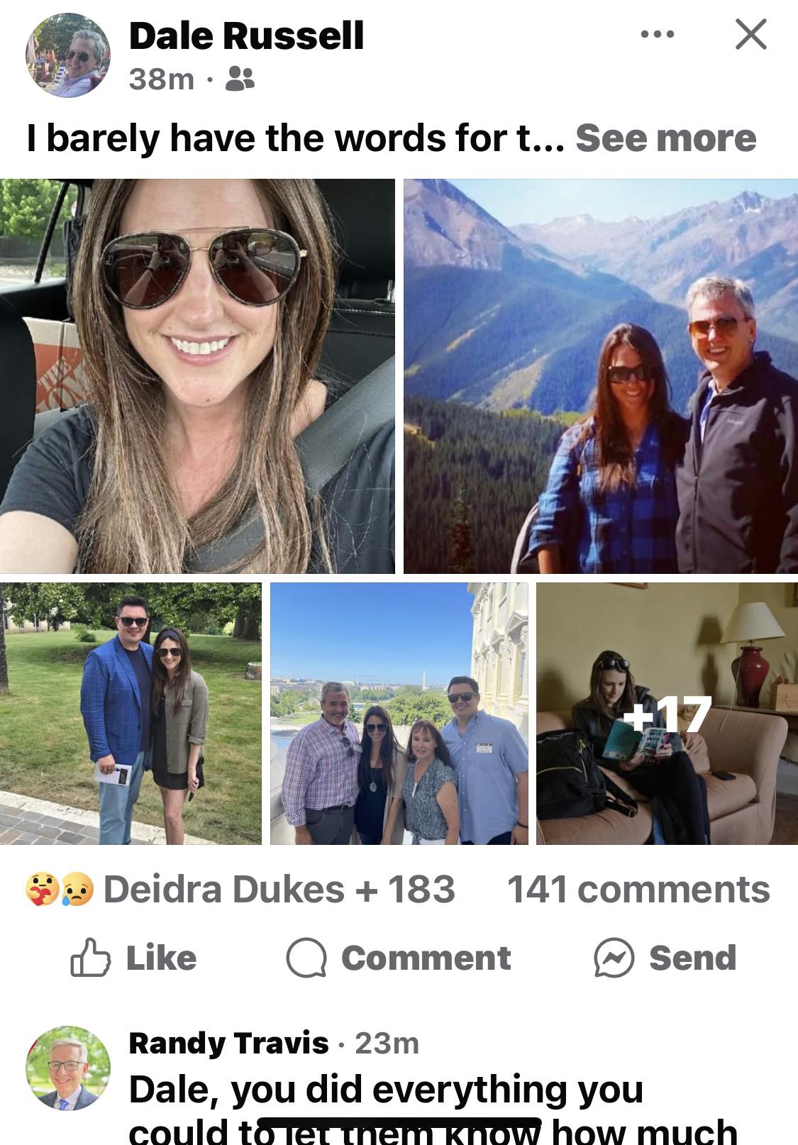 We are mourning the loss of Darrell Ostlund, my dear husband, who