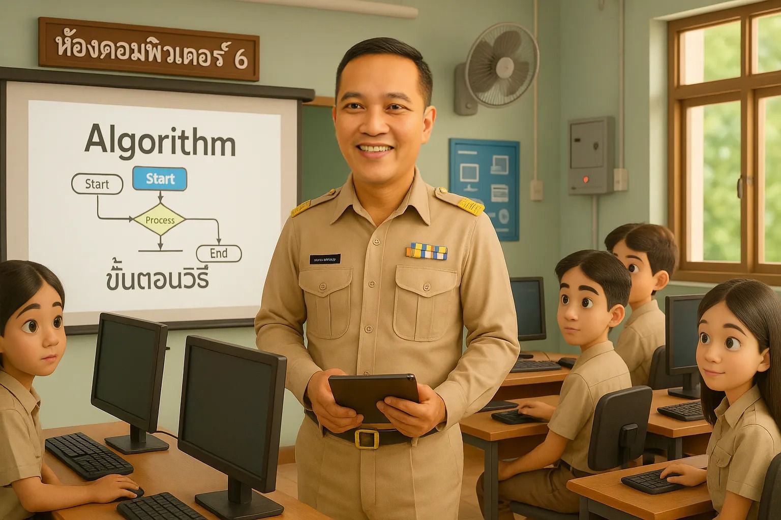 เทวัญ - ม.4 วิชา #วิทยาการคำนวณ สัปดาห์แรก เราเรียนเรื่อง ขั้นตอนวิธี ...