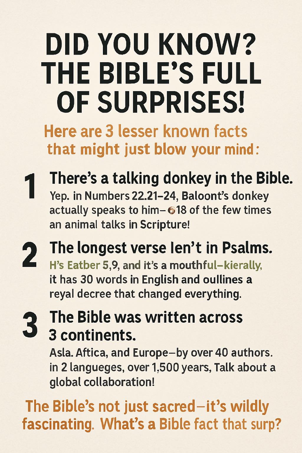 Kayleen - Did You Know? The Bible’s Full of Surprises! Here are 3 ...