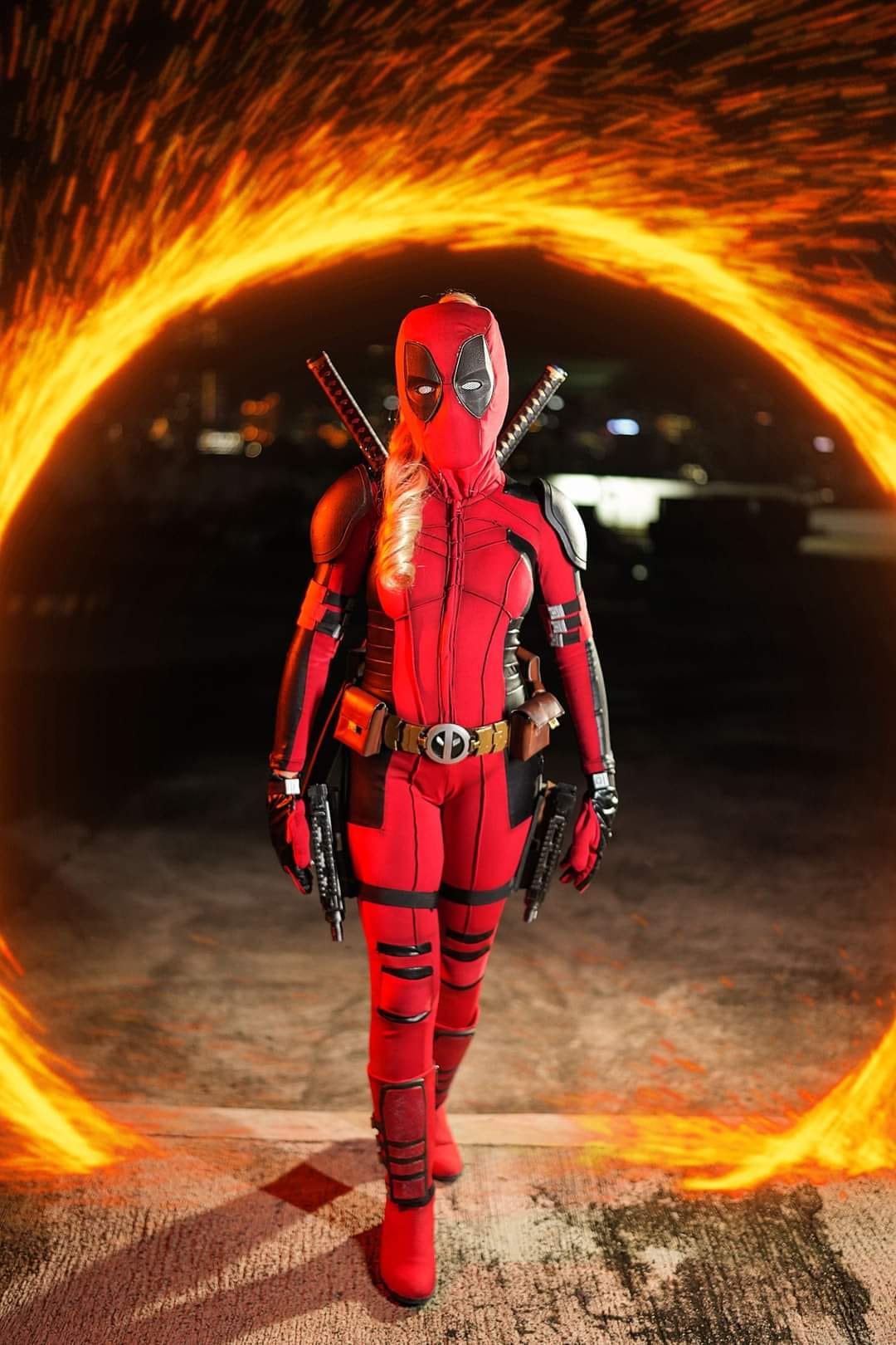 chinese dress ladies Lady Deadpool Costume - Deadpool 3 Cosplay Jumpsuit & Mask