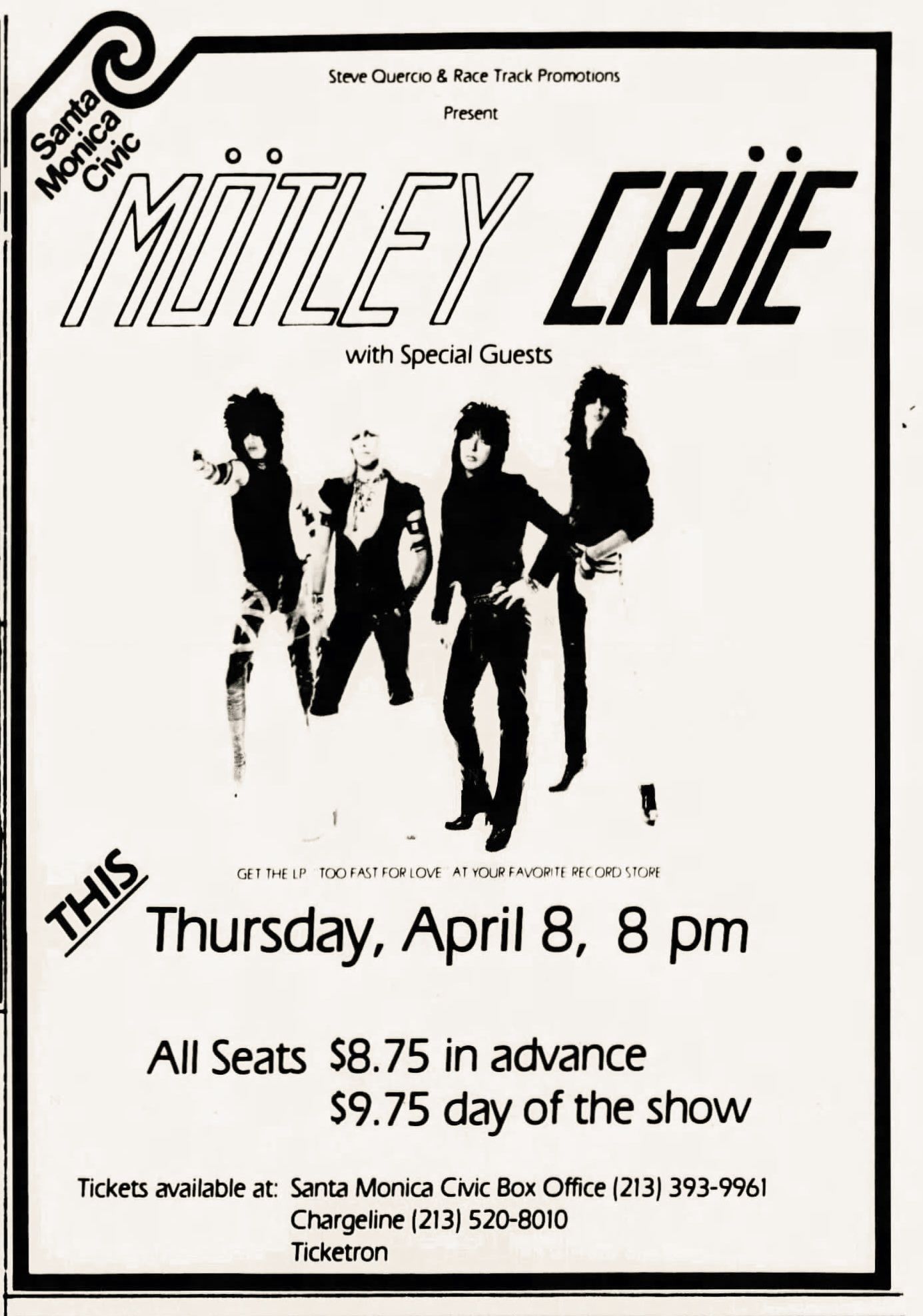 Motley Crue's Theatre of Pain tour at Cow Palace in 1985