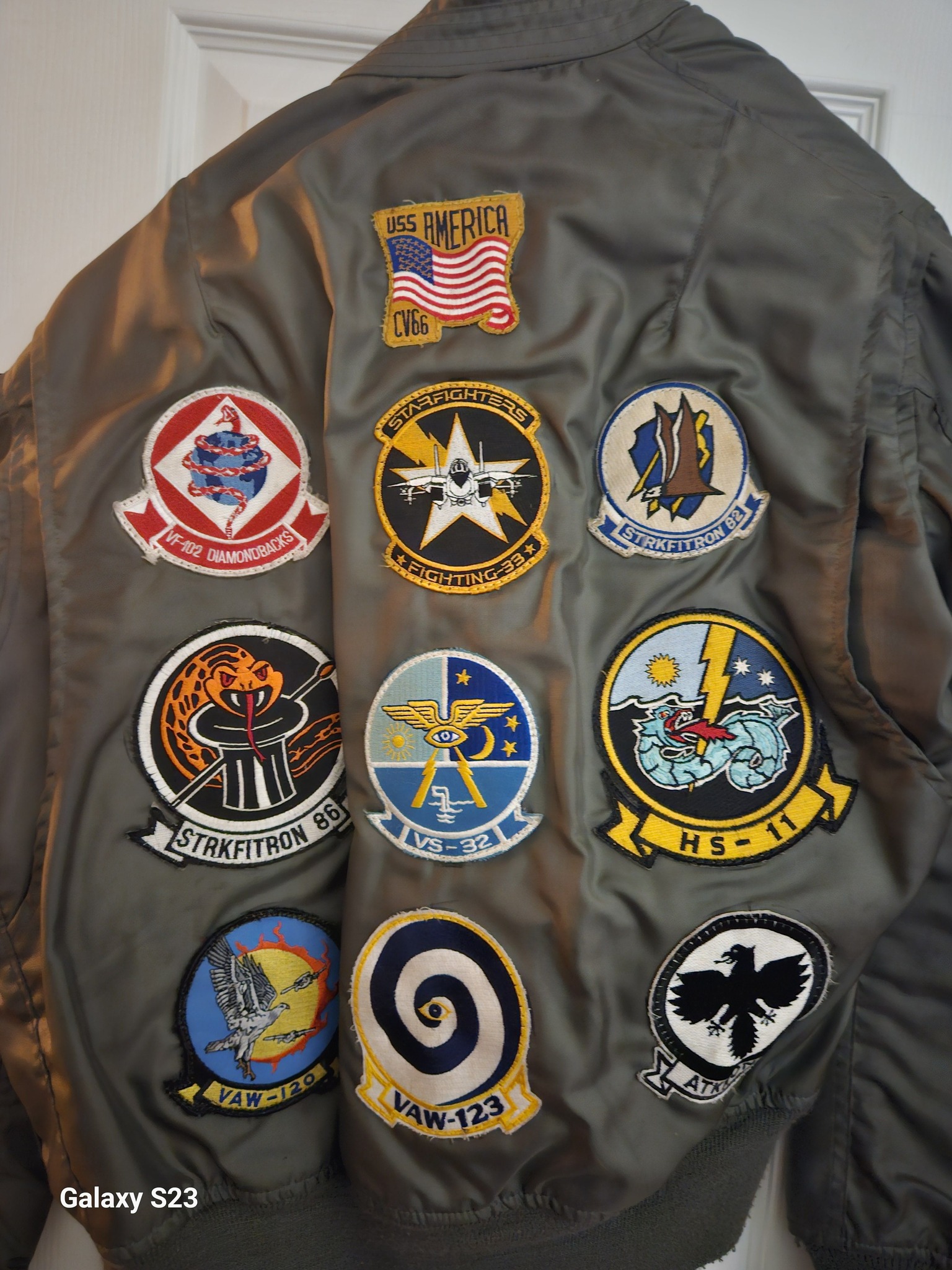 1989 flight jacket USS America CV-66 บ55 RMERICA C66 STAIIERTEREI 