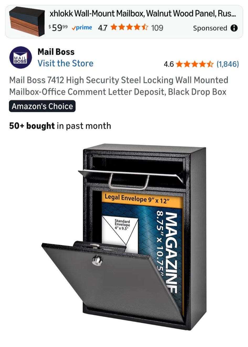 Is Mail Boss 7412 mailbox approved by USPS or UPS carriers?