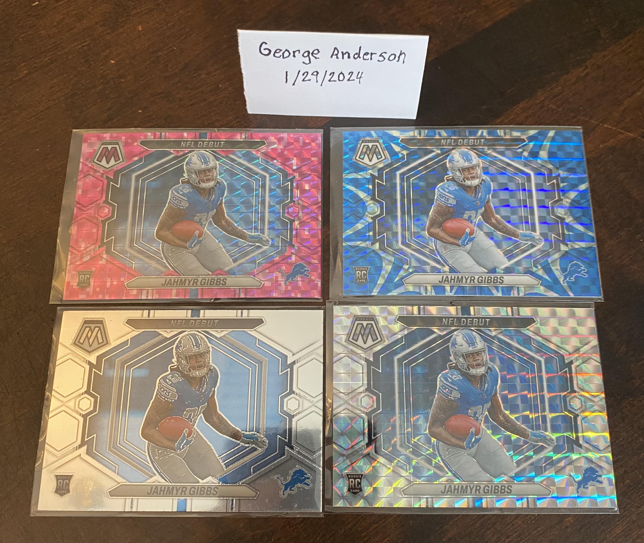 Jahmyr Gibbs & Amon-Ra St. Brown have autographs in Topps Chrome