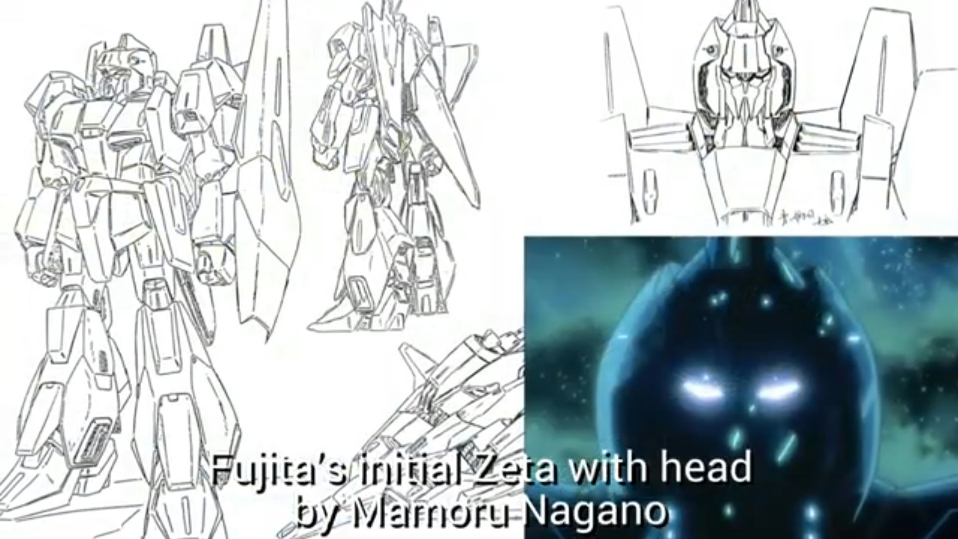 The original 'OP1' design of Zeta Gundam, head designed by Mamoru
