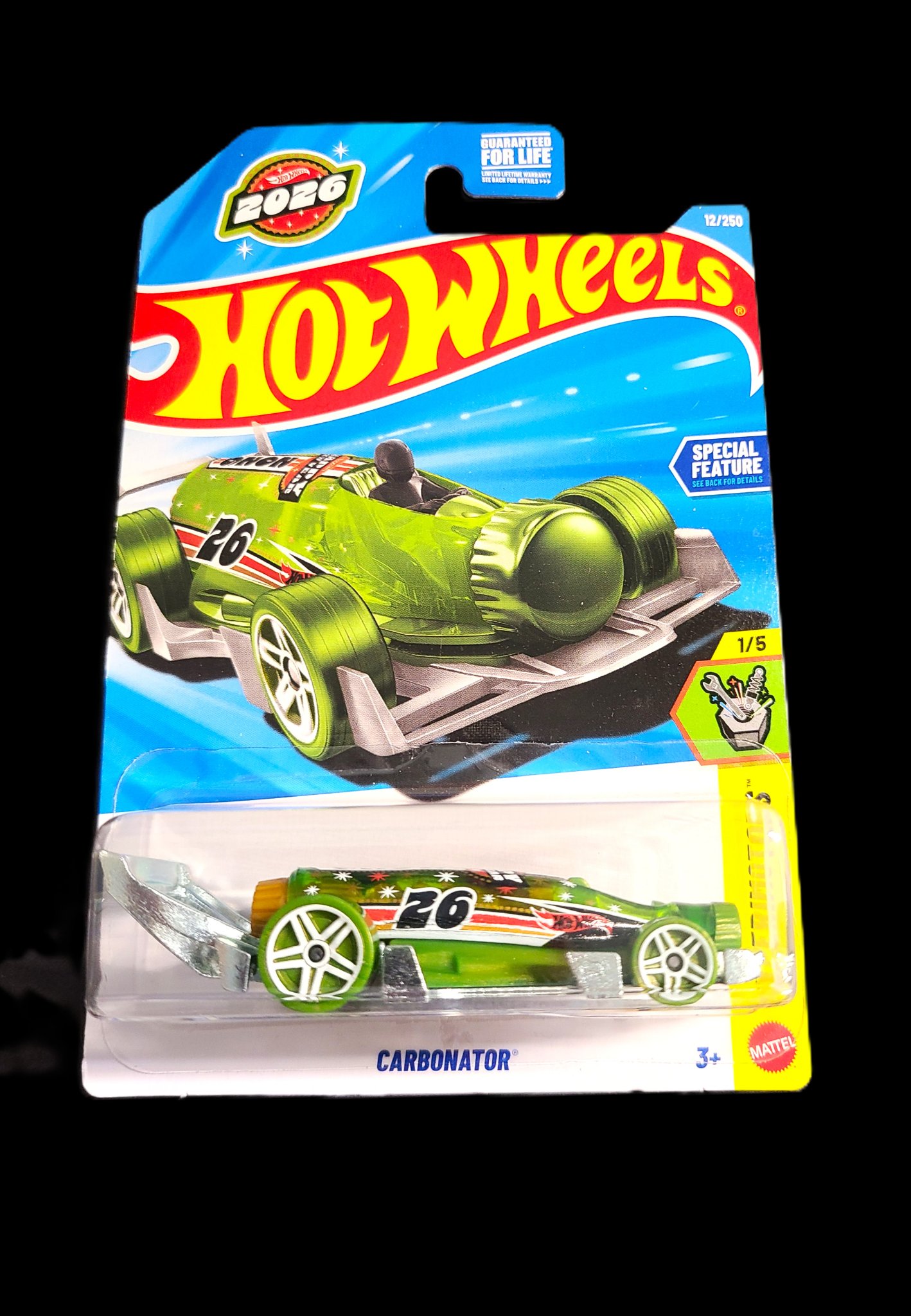 Hot Wheels Carbonatore – Experimotors 2026, Modello 1/5 Verde Metallizzato Con Apribottiglie, Scala 1:64, Numero 12/250, Un Mito Per Collezionisti!