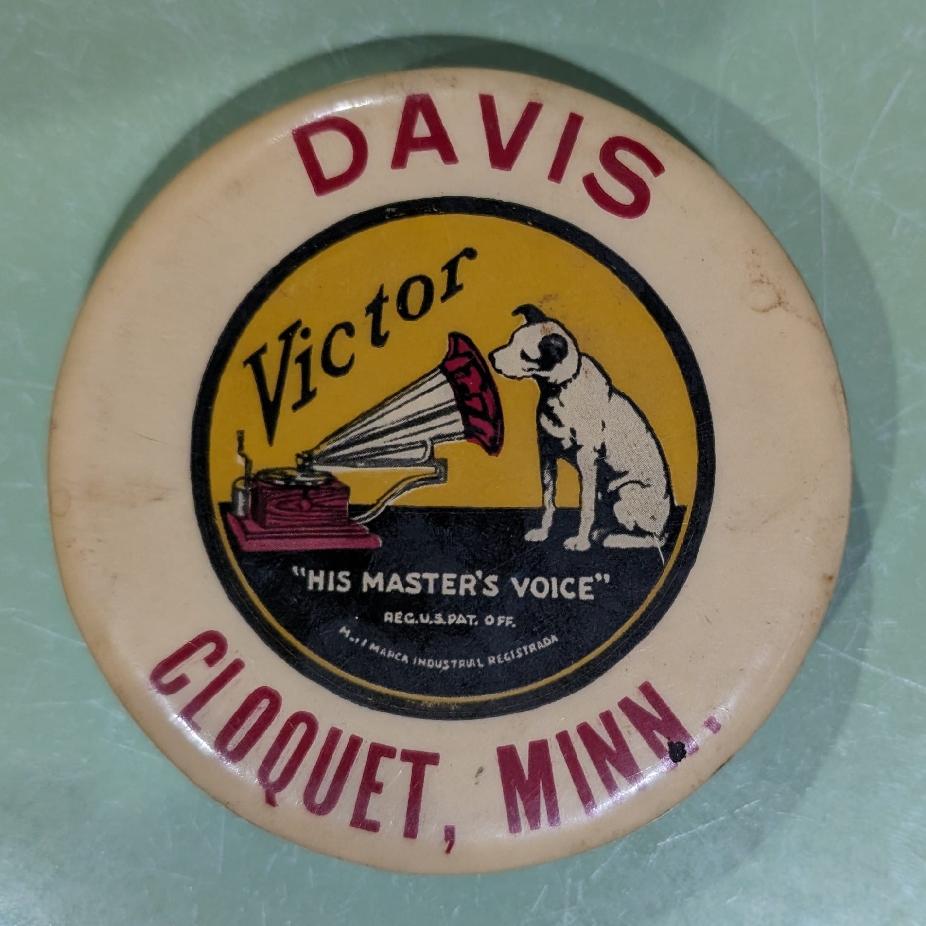 Vintage HMV record cleaning pad found in record cabinet