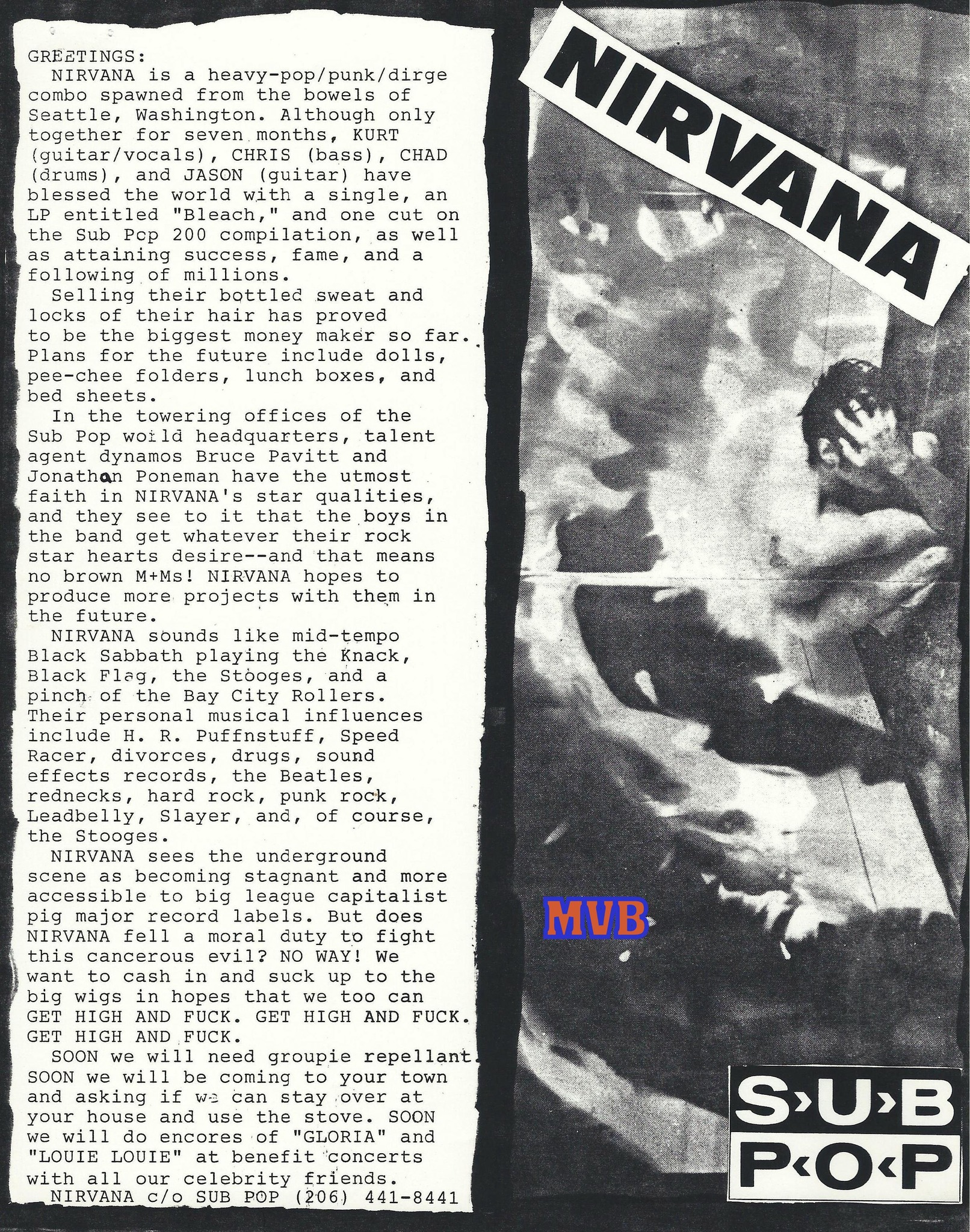 The setlist for Nirvana's final concert in Munich, Germany, on