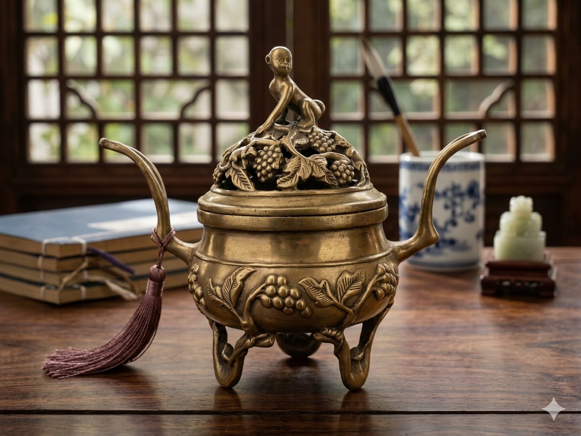 Sold 已售出旧白铜香炉