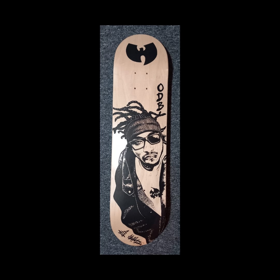 Wu-Tang Clan's ODB skateboard deck design