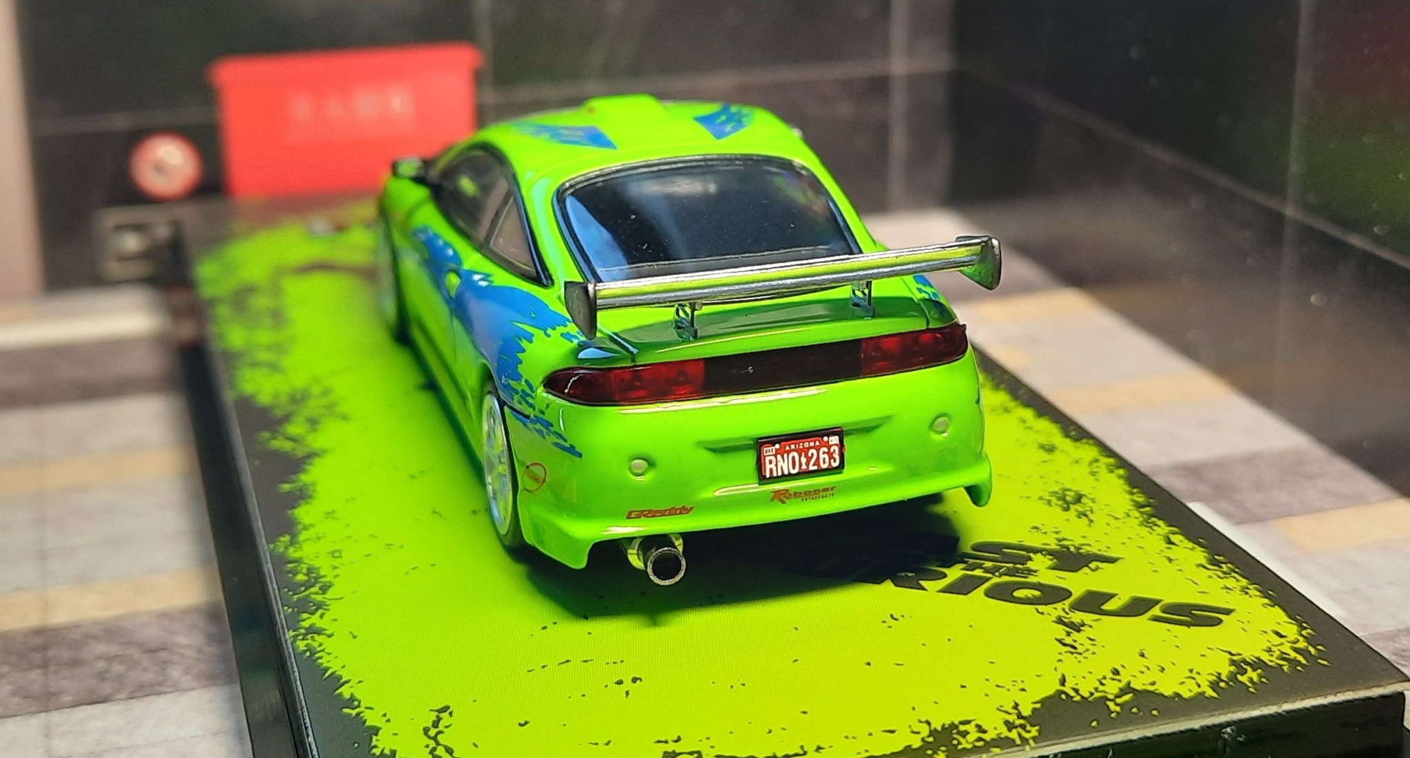Modellino Brian's Mitsubishi Eclipse GSX FNF Scala 1/64 In Diecast - Con Base Espositiva