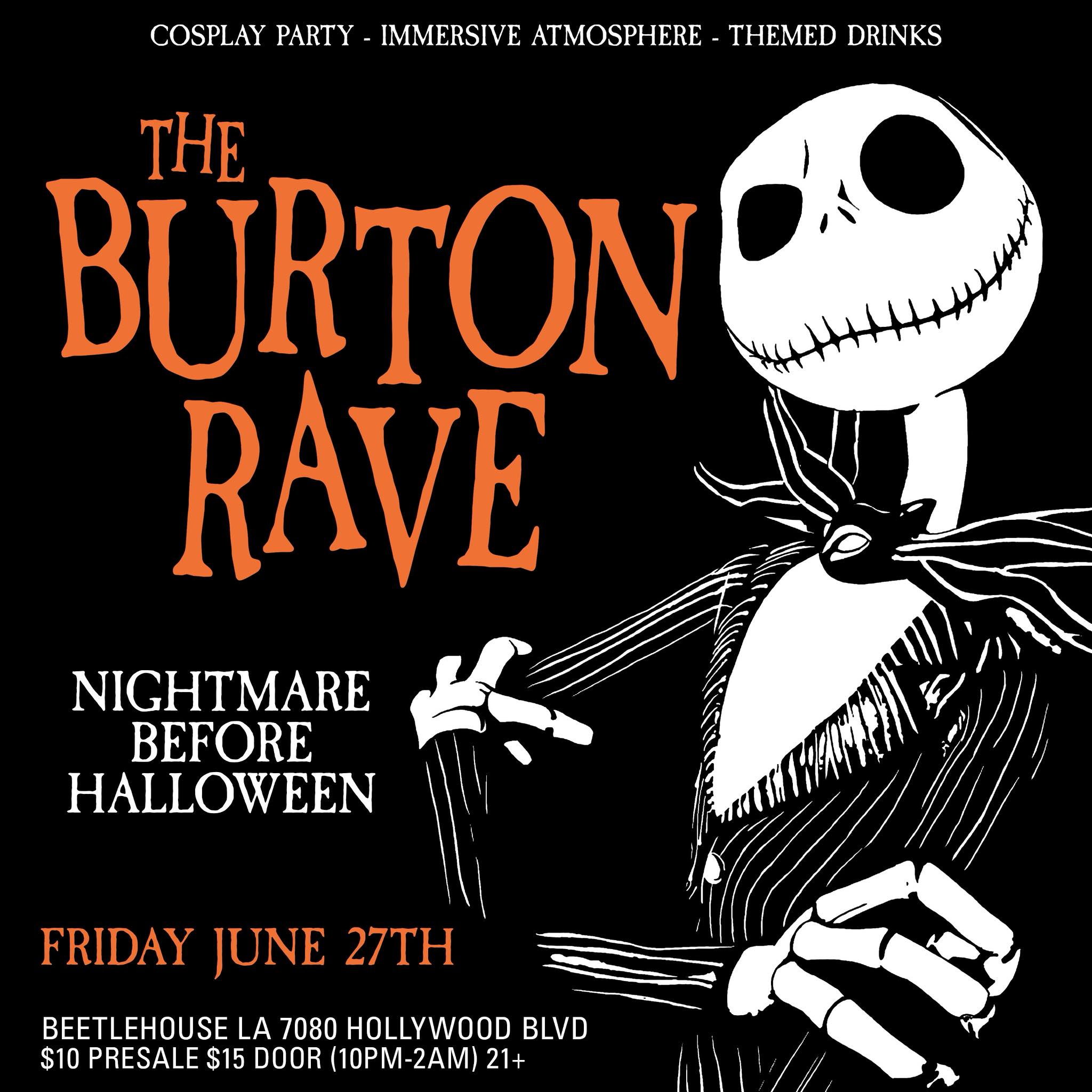 Jpeg - BURTON RAVE Nightmare Before Halloween FRIDAY JUNE 27th 2025 A ...