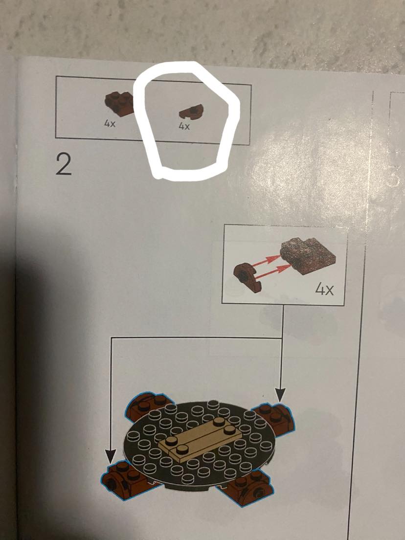 Missing piece in Lego mini orchid set