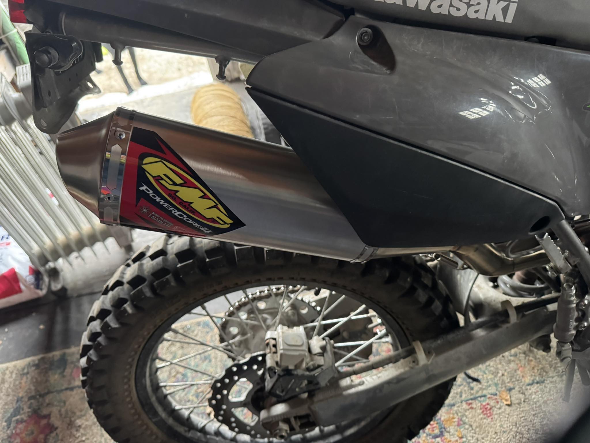 FMF Powercore muffler and header for Kawasaki KLX300