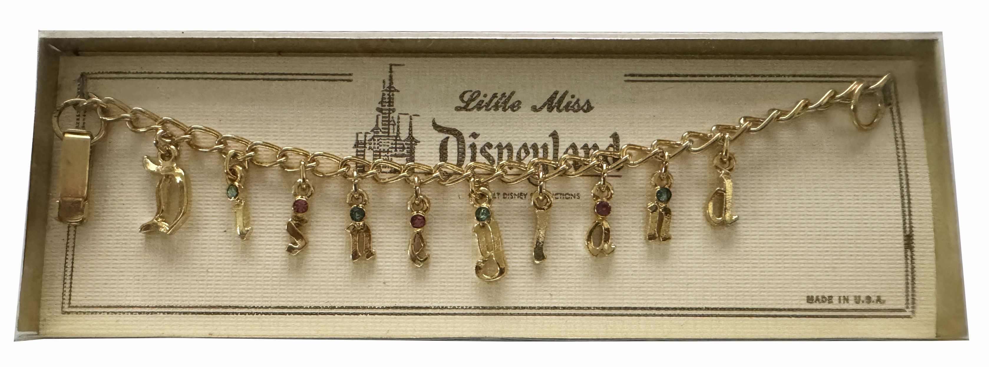 Vintage Disneyland souvenir charm bracelet from early 1960s
