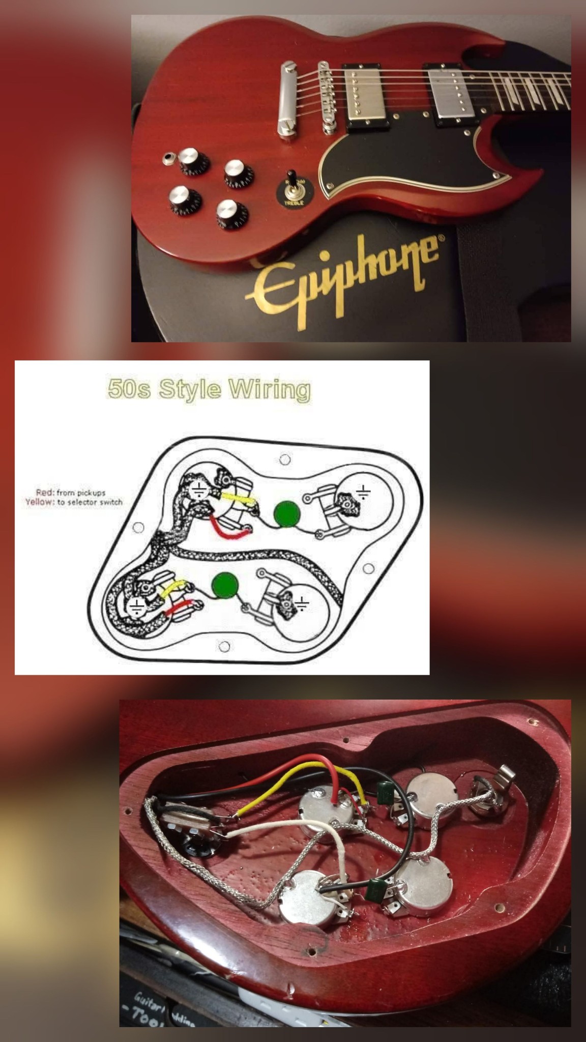 Can I wire Dimarzio and Seymour Duncan humbuckers in Epiphone SG G