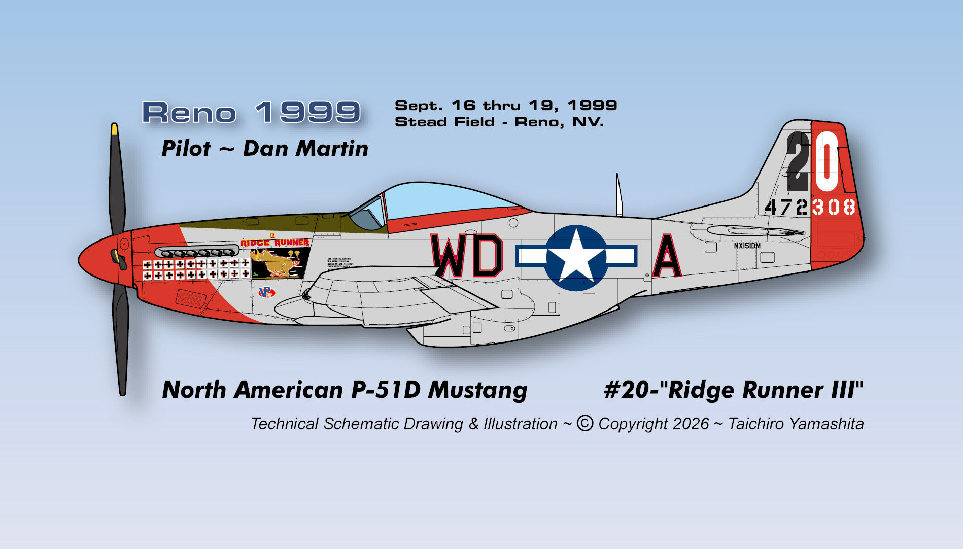 Dan Martin's P-51D Mustang Ridge Runner at 1982 Reno Air Races