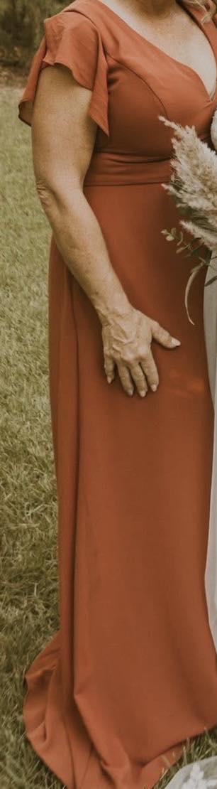 cinnamon bridesmaid dresses david's bridal chiffon dress from Sweetheart Sleeves