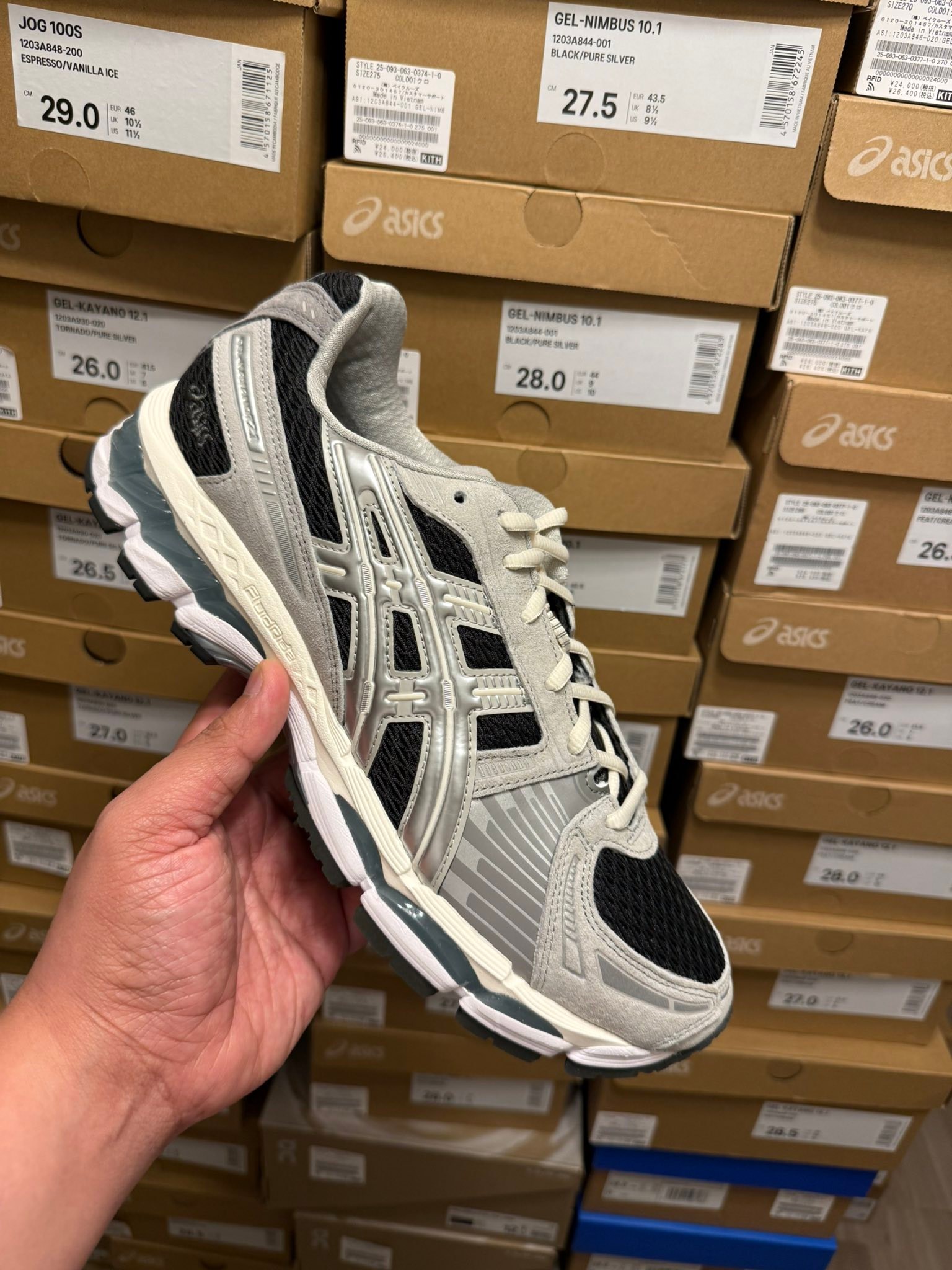 KITH x Asics Gel Kayano 12.1 Peat Cream Tornado Pure Silver Size 