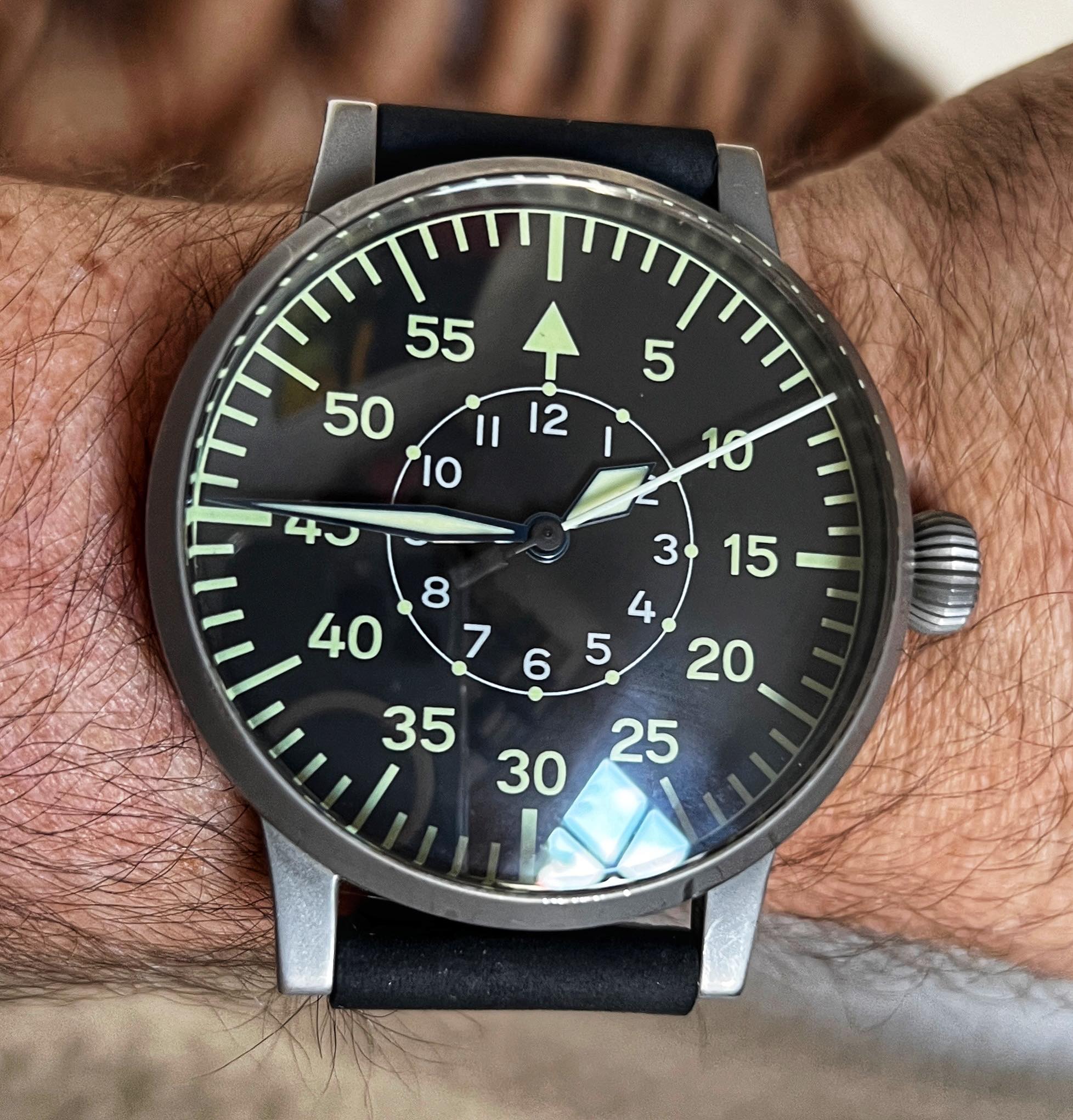 Laco Fliegeruhr Baumuster B 85 years original size vintage 55mm 