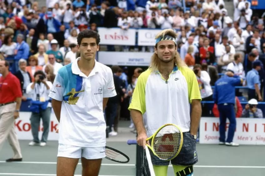 Young tennis stars in 1990 US Open final