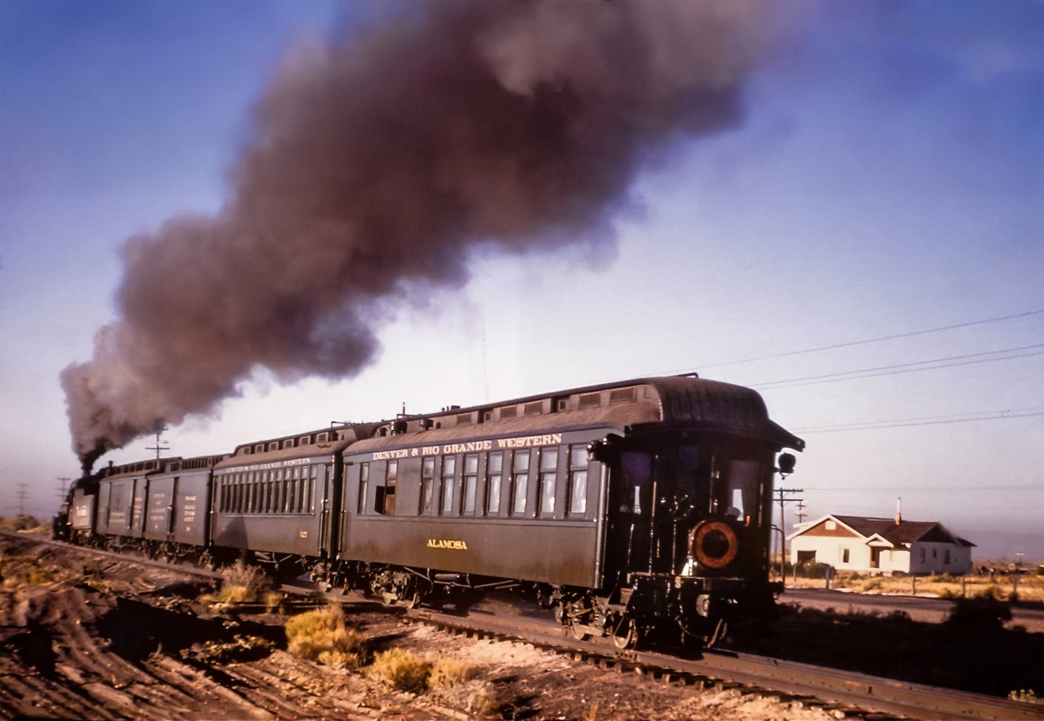 Denver & Rio Grande Western passenger train near Alamosa Colorado