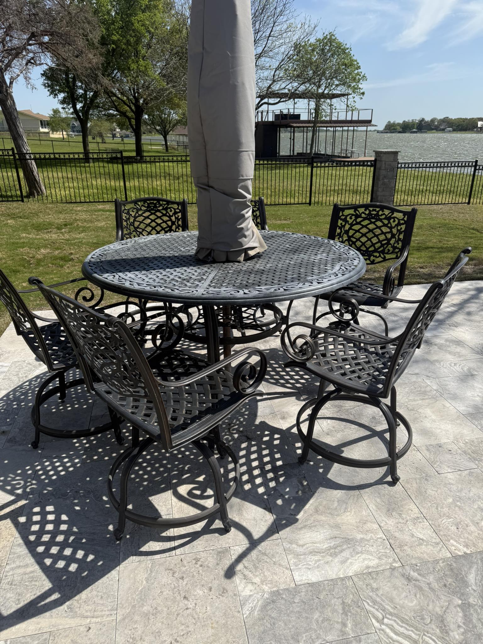 large opening patio umbrella base Kozyard Outdoor (240 Lbs) Made of premium durable Color:Sky Blue 10' Rectangle Sunbrella Cast Best Choice Products 7.5ft Outdoor Solar Patio Umbrella for Deck  Pool w/ Tilt  Crank  LED Lights - Sky Blue