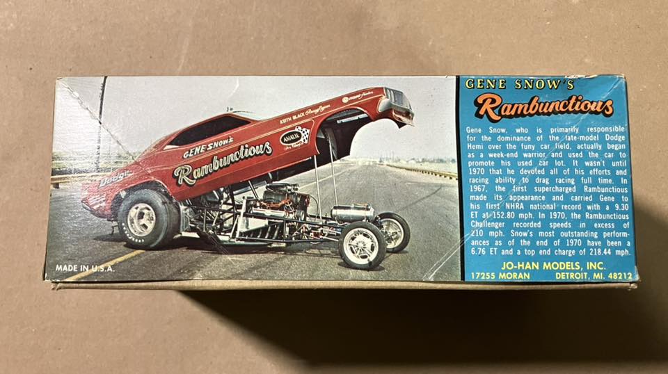Is the Jo Han Mustang funny car model kit an original issue or a