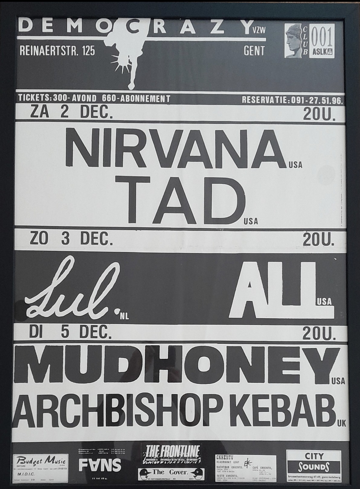 Poster: Nirvana with The Breeders and Shonen Knife at the Astro