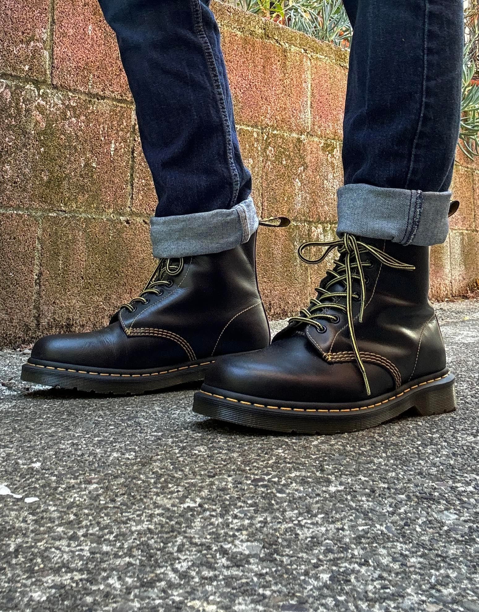 Dr. Martens 1460 charcoal grey Atlas leather boots