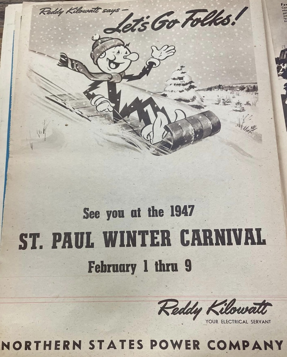 Vintage Reddy Kilowatt pin from Minnesota power company