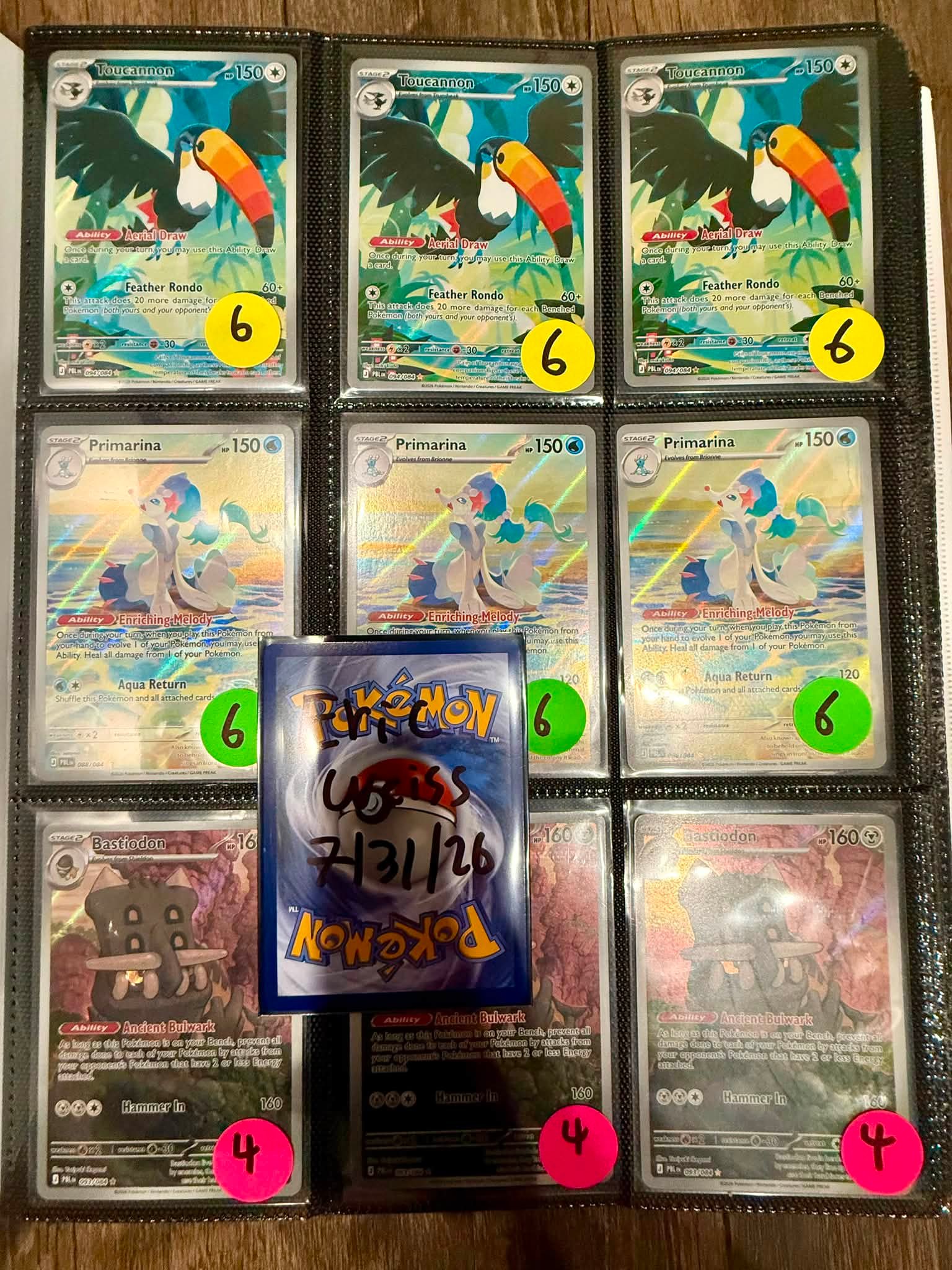 Various Pokémon cards for sale with updated pricing